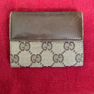 GG Logo Canvas Leather Bifold Coin Wallet/8Z1939